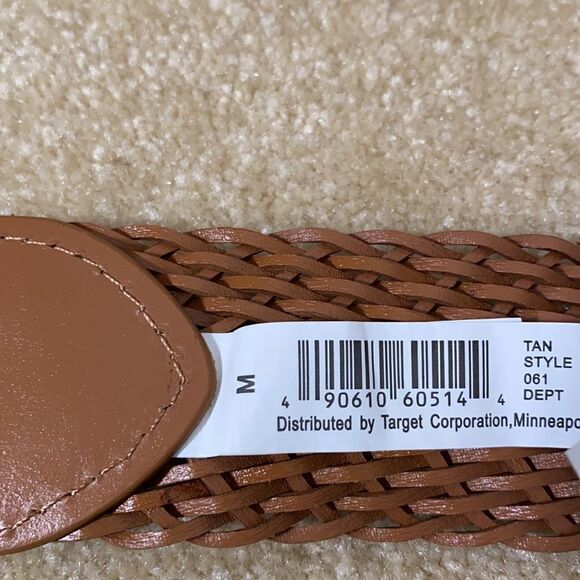 Women’s Belt Tan Woven Medium with Silver Buckle NWT - Picture 3 of 6